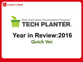 マスター タイトルの書式設定
• マスター テキストの書式設定
– 第 2 レベル
• 第 3 レベル
– 第 4 レベル
» 第 5 レベル
Year in Review:2016
Quick Ver.
 