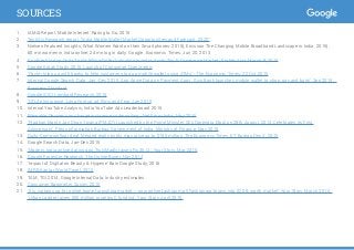 1.	 IAMAI Report: Mobile Internet: Raring to Go, 2015
2.	 TechSci Research report, “India Mobile Wallet Market Opportunities and Forecast, 2020”
3.	 Nielsen Featured Insights, What Women Want on their Smartphones, 2015), Ericsson The Changing Mobile Broadband Landscape in India, 2015),
	 60 mn women in India online; 24 mn log in daily: Google. Economic Times. Jun 20, 2013
4.	 ‘Another Startup Quikr To Hit Billion-Dollar Valuation In India, Asia’s Top E-Commerce Market’, Forbes Asia, March 9, 2015
5.	 Google Kotak Study, 2015, Launch of Consumer Querimetrix
6.	 ’Paytm tying up with banks to help customers top-up mobile wallet using ATMs’ - The Economic Times, 22 Oct 2015
7.	 Internal Google Search Data, Jan -Dec 2015. App Annie Data on Payment Apps. ‘Axis Bank launches mobile wallet to shop, pay and bank’, Sep 2015, 	
Business Standard
8.	 Google ICICI Lombard Research, 2015
9.	 ‘Of Life Insurance, Long Format ad films and Fear, Jan 2015
10.	 Internal YouTube Analysis, India YouTube Ads Leaderboard 2015
11.	 Wearable Devices can change insurance underwriting, .Net From India, May 2015
12.	 ‘Pradhan Mantri Jan Dhan Yojana (PMJDY),Launched by the Prime Minister Shri Narendra Modi on 28th August, 2014, Celebrates its First
Anniversary’ Press Information Bureau, Government of India, Ministry of Finance, May 2015
13.	 Quikr-Commonfloor deal: Merged realty entity may raise up to $150 million, The Economic Times, ET Bureau Dec 2, 2015
14.	 Google Search Data, Jan-Dec 2015
15.	 ‘Made in India online dating app TrulyMadly raises Rs 35 Cr’, Your Story, Mar 2015
16.	 Google Forrester Research, The Online Buyer, Nov 2014
17.	 ‘Impact of Digital on Beauty & Hygiene’ Bain Google Study, 2016
18.	 IMRB Kantar World Panel, 2015
19.	 TAM, TGI 2014, Google Internal Data, Industry estimates
20.	 Consumer Barometer Survey, 2015
21.	 ‘It is curtains up for online home furnishing market – now online fashion mall Fashionara forays into $20 B worth market’, Your Story, March 2015.
‘Urban Ladder raises $50 million in series C funding’, Your Story, April 2015.
SOURCES
 