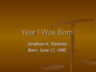 Year I Was Born  Jonathan A. Martinez  Born: June 17, 1995  