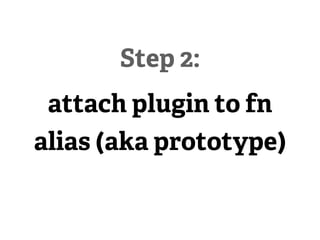 Step 2:
 attach plugin to fn
alias (aka prototype)
 