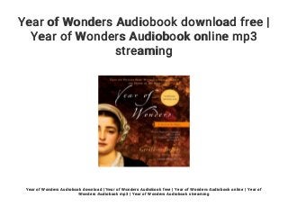 a year of wonders
