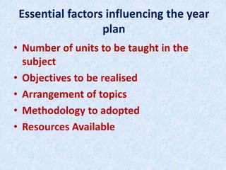 Year plan