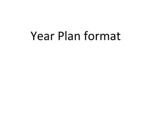 Year Plan format 