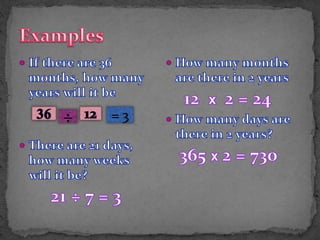 Years months and days model presentation (semester 7)