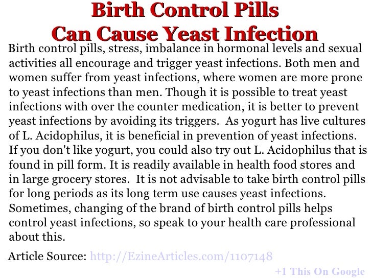 Yeast Infection Birth Control
