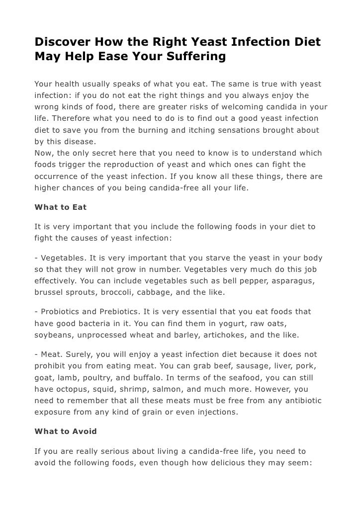 Yeast Infection Diet