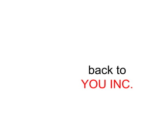back to
YOU INC.
 