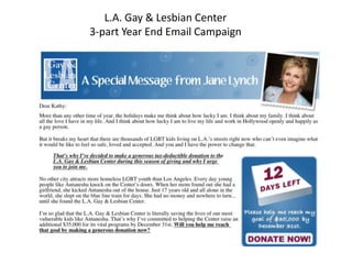 L.A. Gay & Lesbian Center 3-part Year End Email Campaign