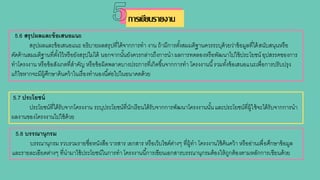 5.6 สรุปผลและข้อเสนอแนะ
สรุปผลและข้อเสนอแนะ อธิบายผลสรุปที่ได้จากการทา งาน ถ้ามีการตั้งสมมติฐานควรระบุด้วยว่าข้อมูลที่ได้สนับสนุนหรือ
คัดค้านสมมติฐานที่ตั้งไว้หรือยังสรุปไม่ได้ นอกจากนั้นยังควรกล่าวถึงการนาผลการทดลองหรือพัฒนาไปใช้ประโยชน์ อุปสรรคของการ
ทาโครงงาน หรือข้อสังเกตที่สาคัญ หรือข้อผิดพลาดบางประการที่เกิดขึ้นจากการทา โครงงานนี้รวมทั้งข้อเสนอแนะเพื่อการปรับปรุง
แก้ไขหากจะมีผู้ศึกษาค้นคว้าในเรื่องทานองนี้ต่อไปในอนาคตด้วย
5.7 ประโยชน์
ประโยชน์ที่ได้รับจากโครงงาน ระบุประโยชน์ที่นักเรียนได้รับจากการพัฒนาโครงงานนั้นและประโยชน์ที่ผู้ใช้จะได้รับจากการนา
ผลงานของโครงงานไปใช้ด้วย
5.8 บรรณานุกรม
บรรณานุกรม รวบรวมรายชื่อหนังสือวารสาร เอกสาร หรือเว็บไซด์ต่างๆ ที่ผู้ทา โครงงานใช้ค้นคว้า หรืออ่านเพื่อศึกษาข้อมูล
และรายละเอียดต่างๆ ที่นามาใช้ประโยชน์ในการทา โครงงานนี้การเขียนเอกสารบรรณานุกรมต้องให้ถูกต้องตามหลักการเขียนด้วย
การเขียนรายงาน
 