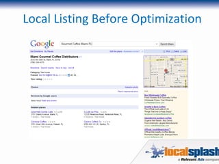 Local Listing Before Optimization 