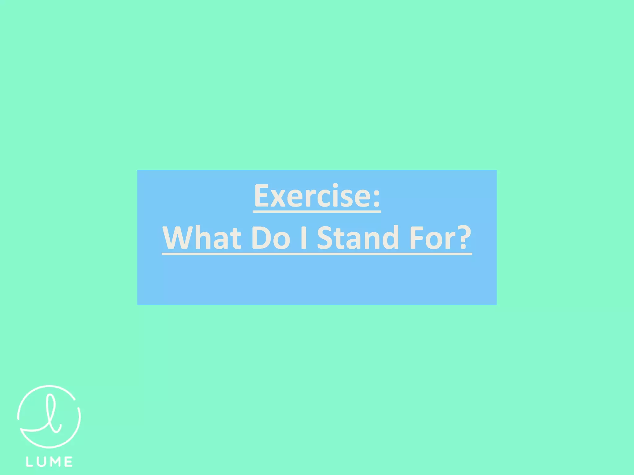 Exercise what do i stand for ppt