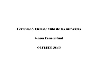 Gerencia y Ciclo de vida de los proyectos
Mapa Conceptual
OCTUBRE 2015
 