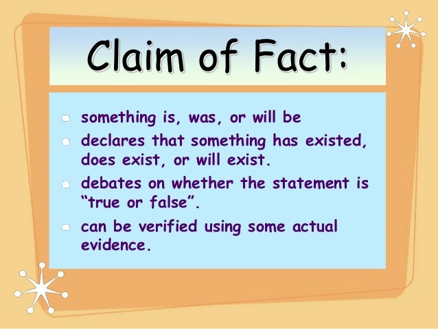 claim of fact in written text