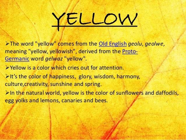 yellow word for yellow