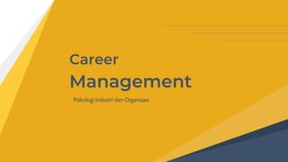 Career
Management
Psikologi Industri dan Organisasi
 