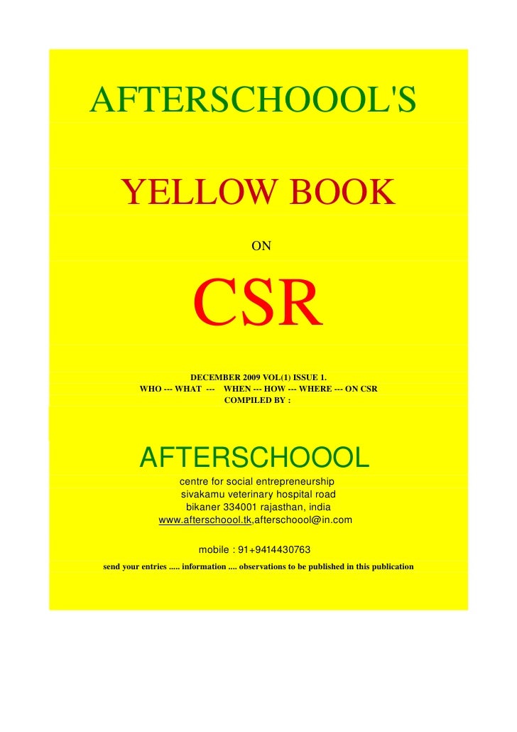 Yellow Book On Csr