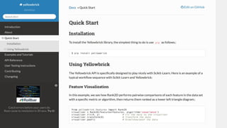 Yellowbrick: Steering machine learning with visual transformers | PPT