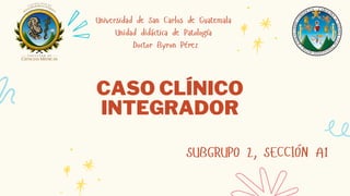 Universidad de San Carlos de Guatemala
Unidad didáctica de Patología
Doctor Byron Pérez


CASO CLÍNICO
INTEGRADOR
SUBGRUPO 2, SECCIÓN A1
 