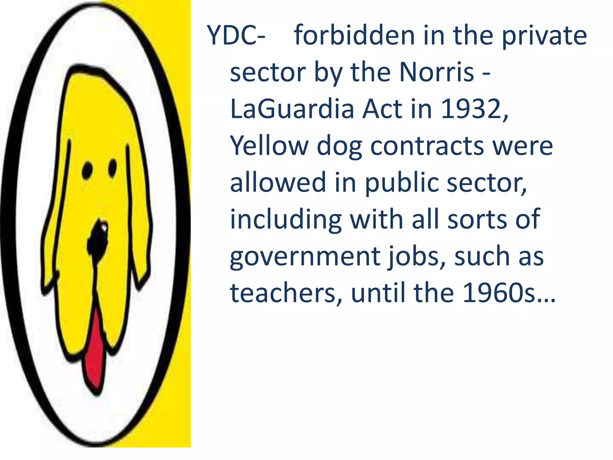 who used yellow dog contract