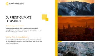 Climate Introduction Slideshow Background Yellow Informative Climate Change Presentation Template with Nature ...