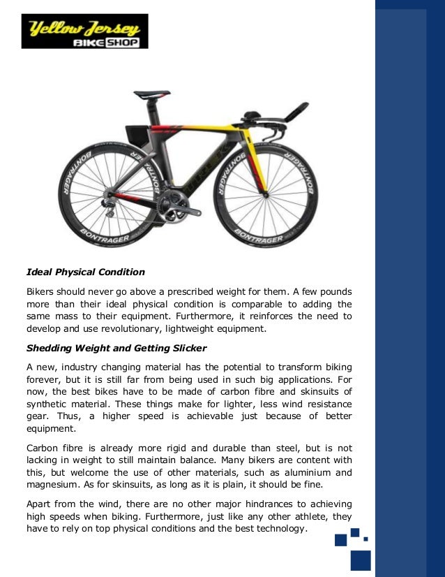 Wind Resistance A Biker’s Problem and Biking’s Source of Innovation