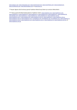 Yellow Medya TripAdvisor İşbirligi