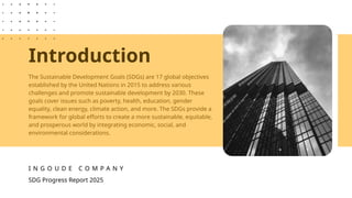 Yellow Minimalist Progress Report Sustainable Development Goals ...