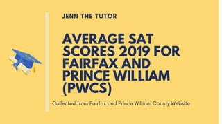 AVERAGE SAT
SCORES 2019 FOR
FAIRFAX AND
PRINCE WILLIAM
(PWCS)
 