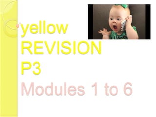 yellow
REVISION
P3
Modules 1 to 6
 