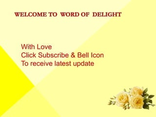 With Love
Click Subscribe & Bell Icon
To receive latest update
 