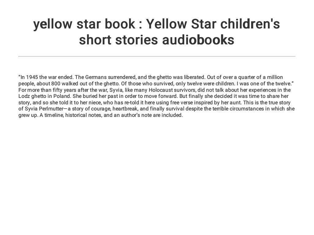 yellow star book Yellow Star children's short stories audiobooks