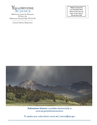 Yellowstone Science Volume 22