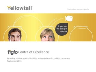Centre of Excellence
Providing reliable quality, flexibility and costs benefits to Figlo customers
September 2013
 