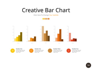 94
Creative Bar Chart
Click Here To Change Your Subtitle
2010
0
1
2
3
4
5
2010
0
1
2
3
4
5
2010
0
1
2
3
4
5
2010
0
1
2
3
4
5
2010
0
1
2
3
4
5
Lemon drops oat cake
oat cake sugar plum
sweet cake.
Number One
 Lemon drops oat cake
oat cake sugar plum
sweet cake.
Number Two
 Lemon drops oat cake
oat cake sugar plum
sweet cake.
Number Three
 Lemon drops oat cake
oat cake sugar plum
sweet cake.
Number Four

 