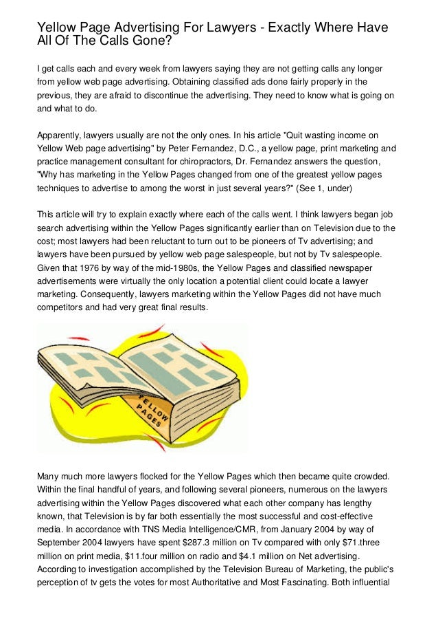 Yellow Page Advertising For Lawyers Exactly Where Have All Of The C…