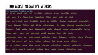 100 MOST NEGATIVE WORDS
 