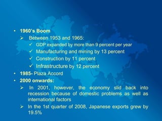 The government also built railroads, improved roads, and inaugurated a land reform program.