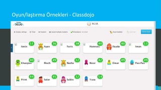 Oyun/laştırma Örnekleri - Classdojo
 