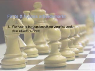 Facts & figures arbeidsmarkt Werkzame beroepsbevolking vergrijst verder (CBS, 28 september 2009) 