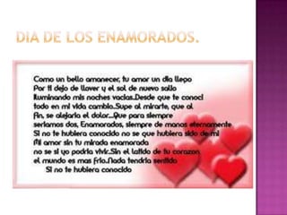 DIA DE LOS ENAMORADOS.