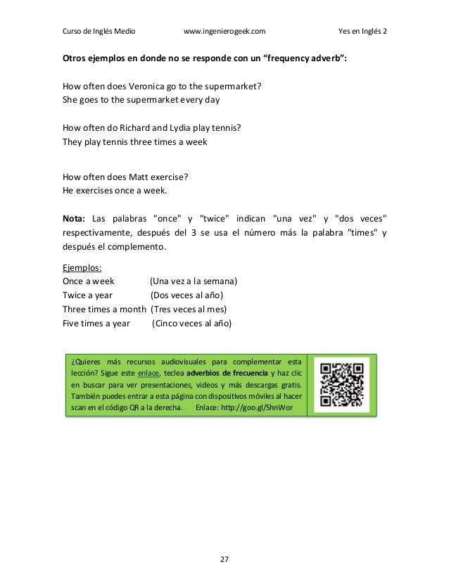 preguntas en ingles how often yes en ingles 2 ingles medio curso de ingles con preguntas en ingles how often yes en ingles 2 ingles medio curso de ingles con