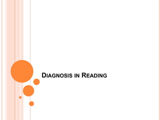DIAGNOSIS IN READING
 