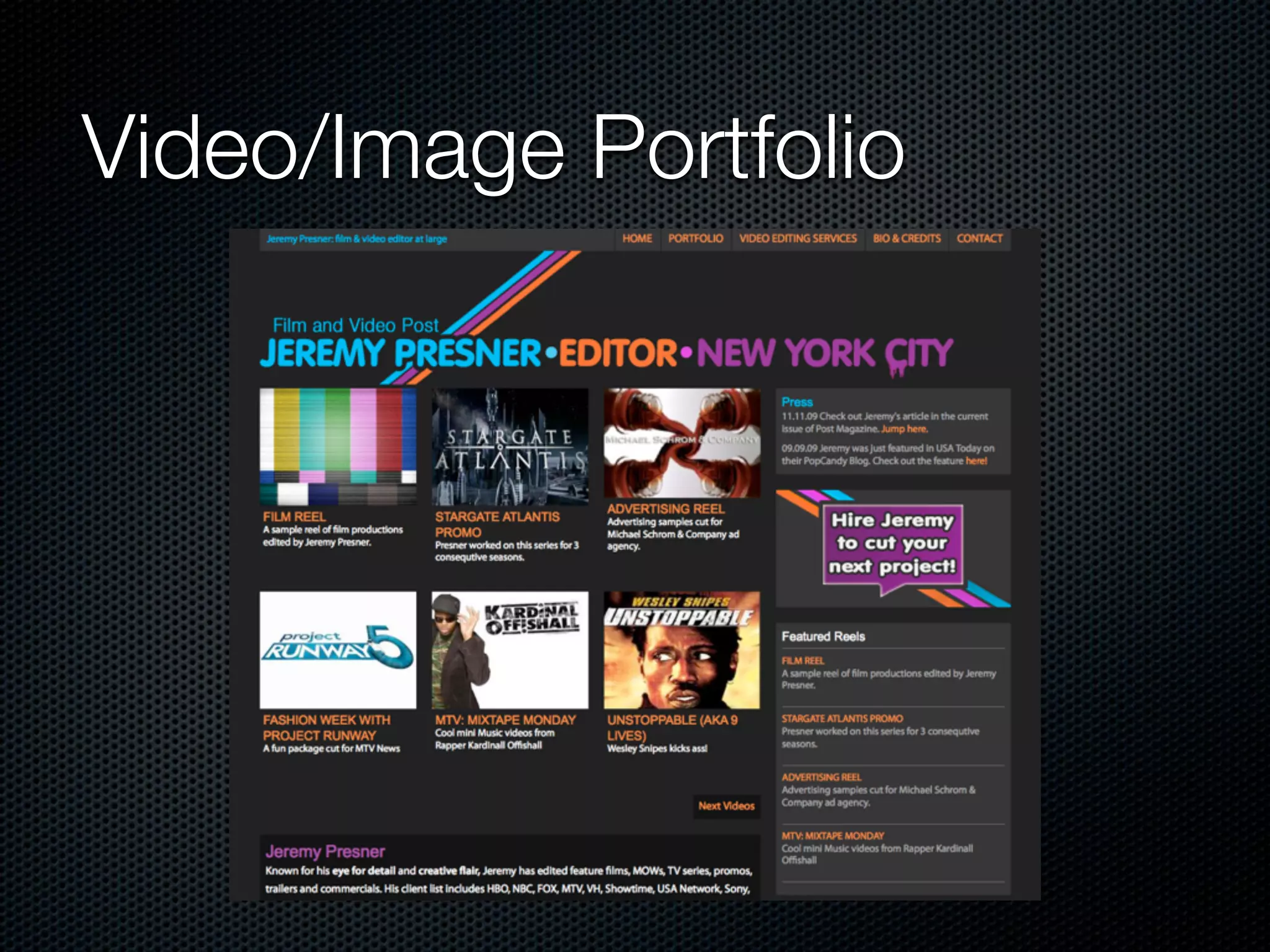Video/Image Portfolio
 