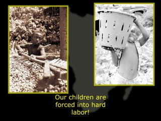 Our children are
forced into hard
     labor!
 
