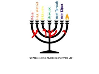 Yvw{
“El Poderoso Hijo revelado por primera vez”
Pésaj
HagMatzot
Bikkurim
Shavuot
YomTeruah
YomKipur
 