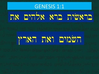 GENESIS 1:1
 