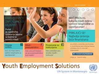 YYouth EEmployment SSolutions
UN System in Montenegro
 