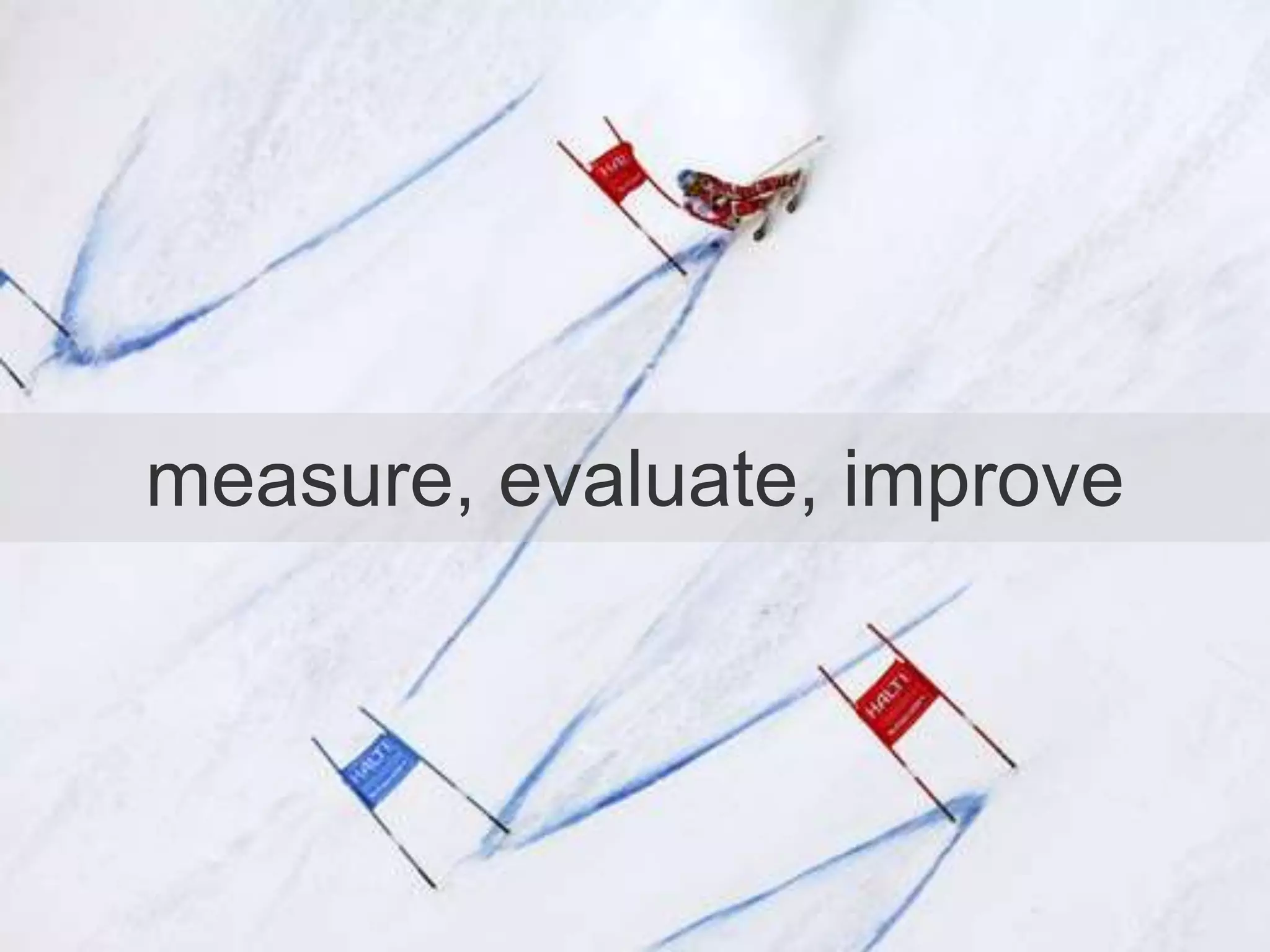 measure, evaluate, improve
 