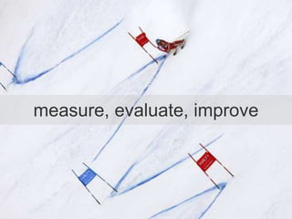 measure, evaluate, improve
 