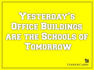 Yesterday’s
Office Buildings
are the Schools of
Tomorrow
 